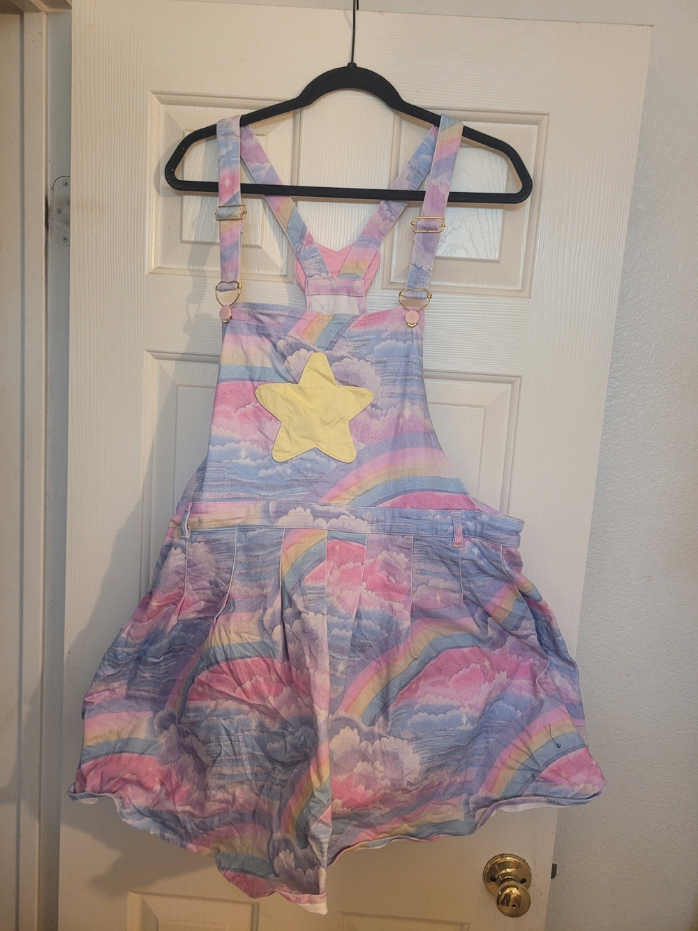 My Violet Pastel Rainbow Denim Pinafore Overall Dress Kawaii 3xl